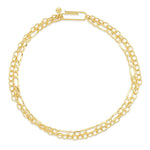 TAI JEWELRY Bracelet Gold Figaro Double Chain Bracelet