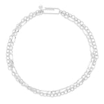TAI JEWELRY Bracelet Silver Figaro Double Chain Bracelet