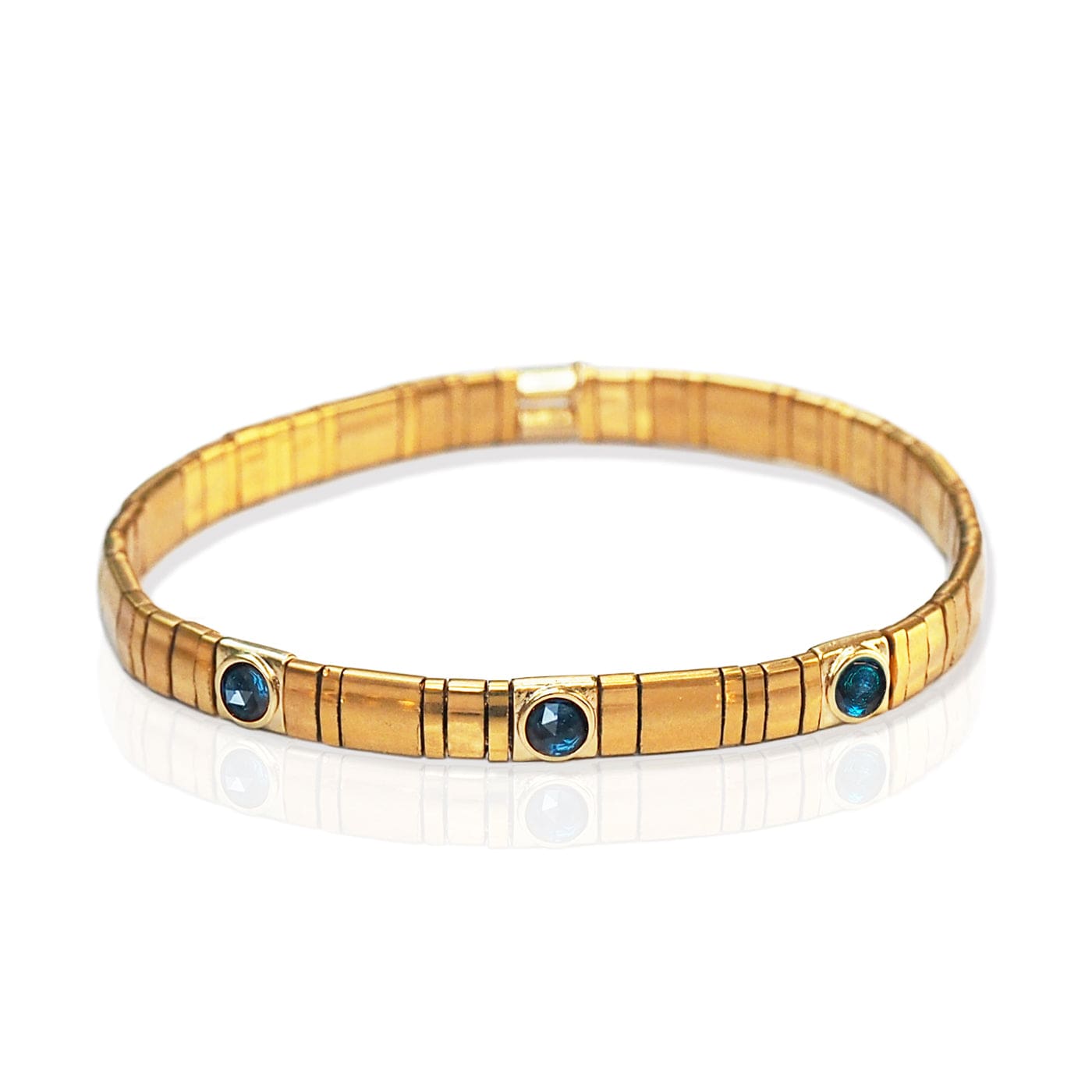 TAI JEWELRY Bracelet -4 Handmade Gold Tila Bead Bracelet With Scattered Stone