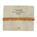 TAI JEWELRY Bracelet November Handmade Pull Tie Birthstone Bracelets | Set Of 3
