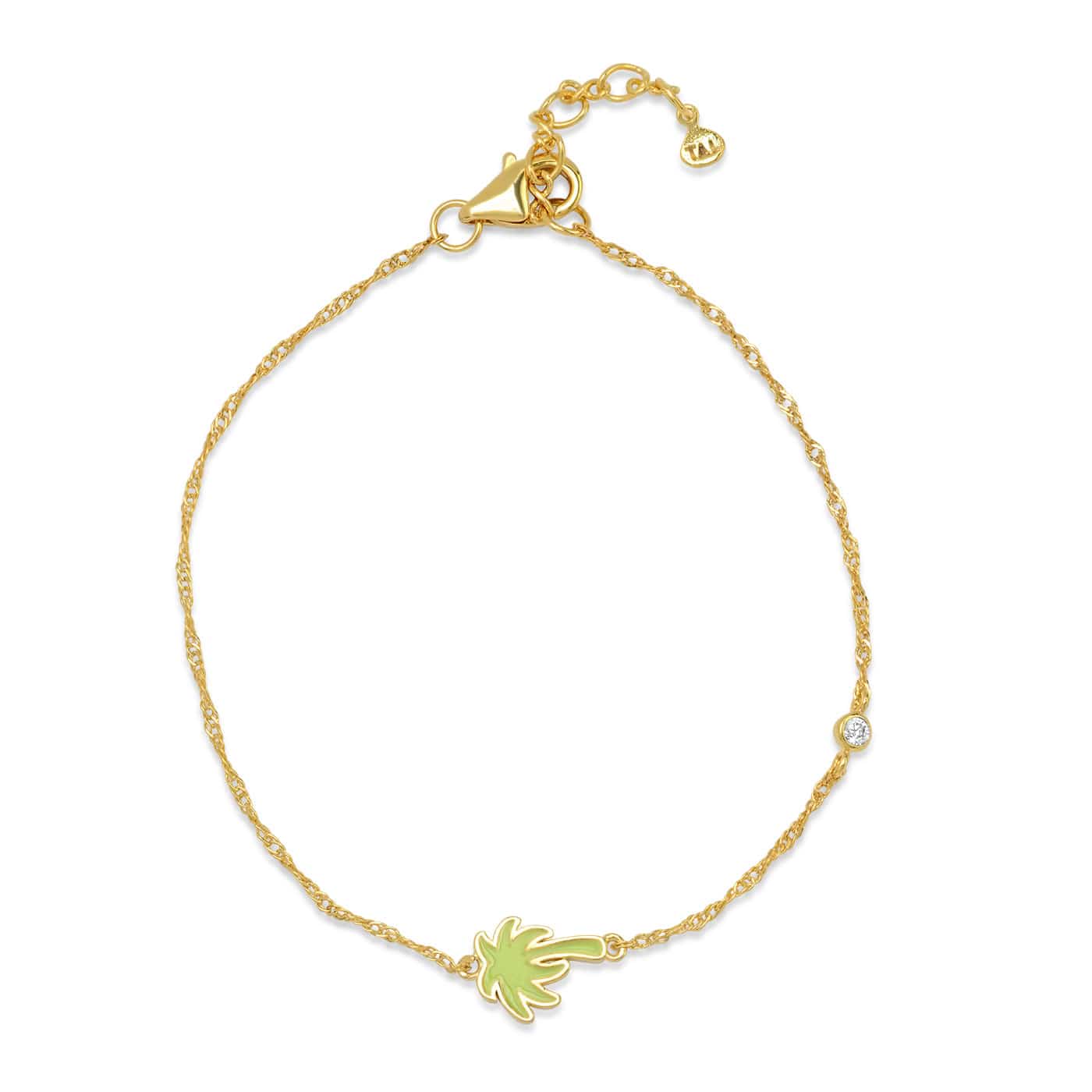 TAI JEWELRY Bracelet Palm Palm Enamel Charm Chain Bracelet