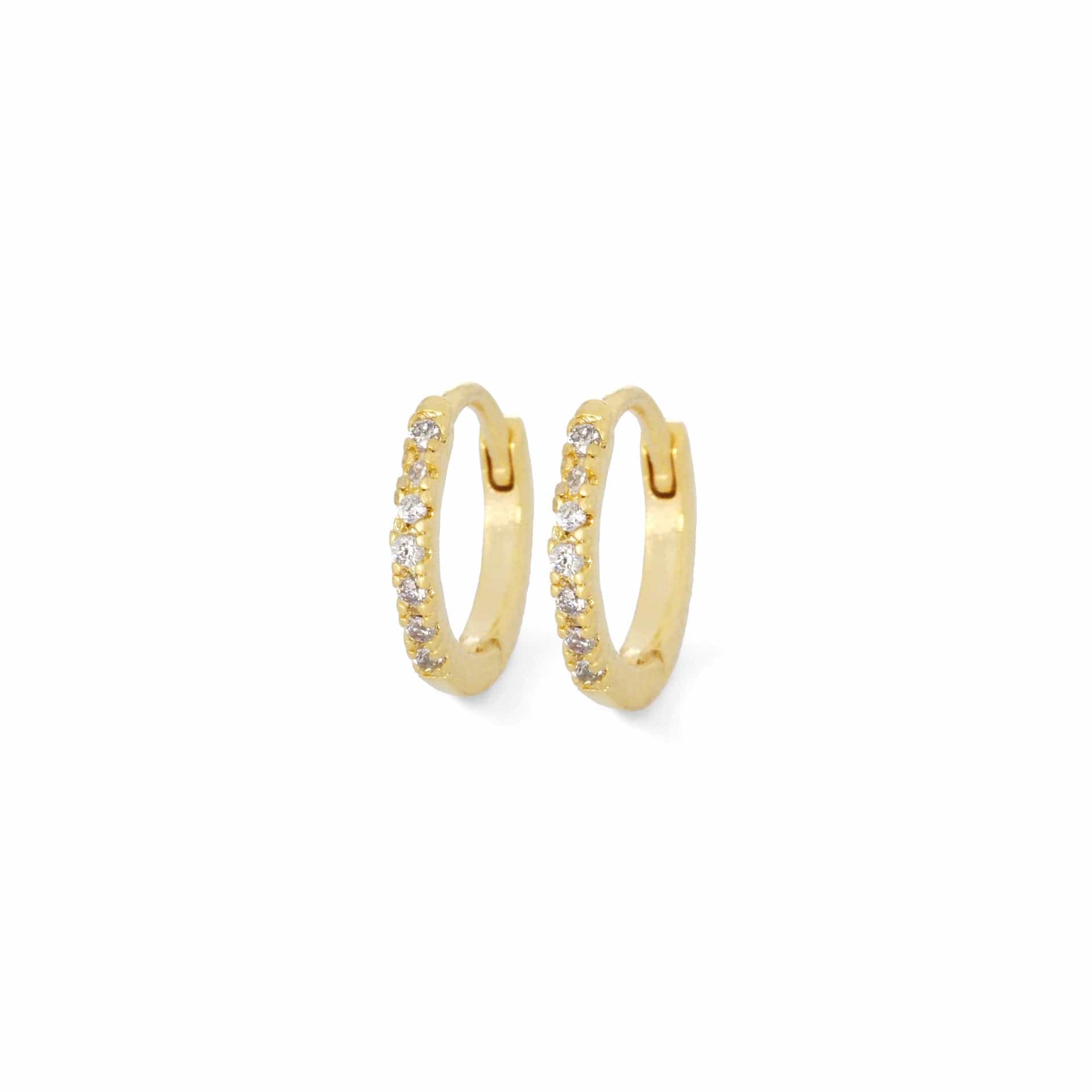 TAI JEWELRY Earrings SMALL / GOLD Cubic Zirconia Huggie Earrings