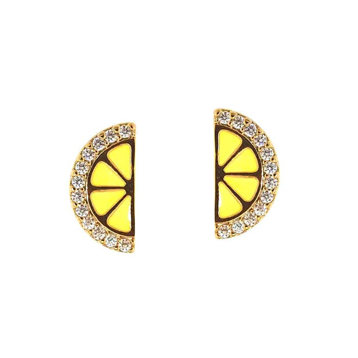 TAI JEWELRY Earrings Enamel Lemon Slice Studs