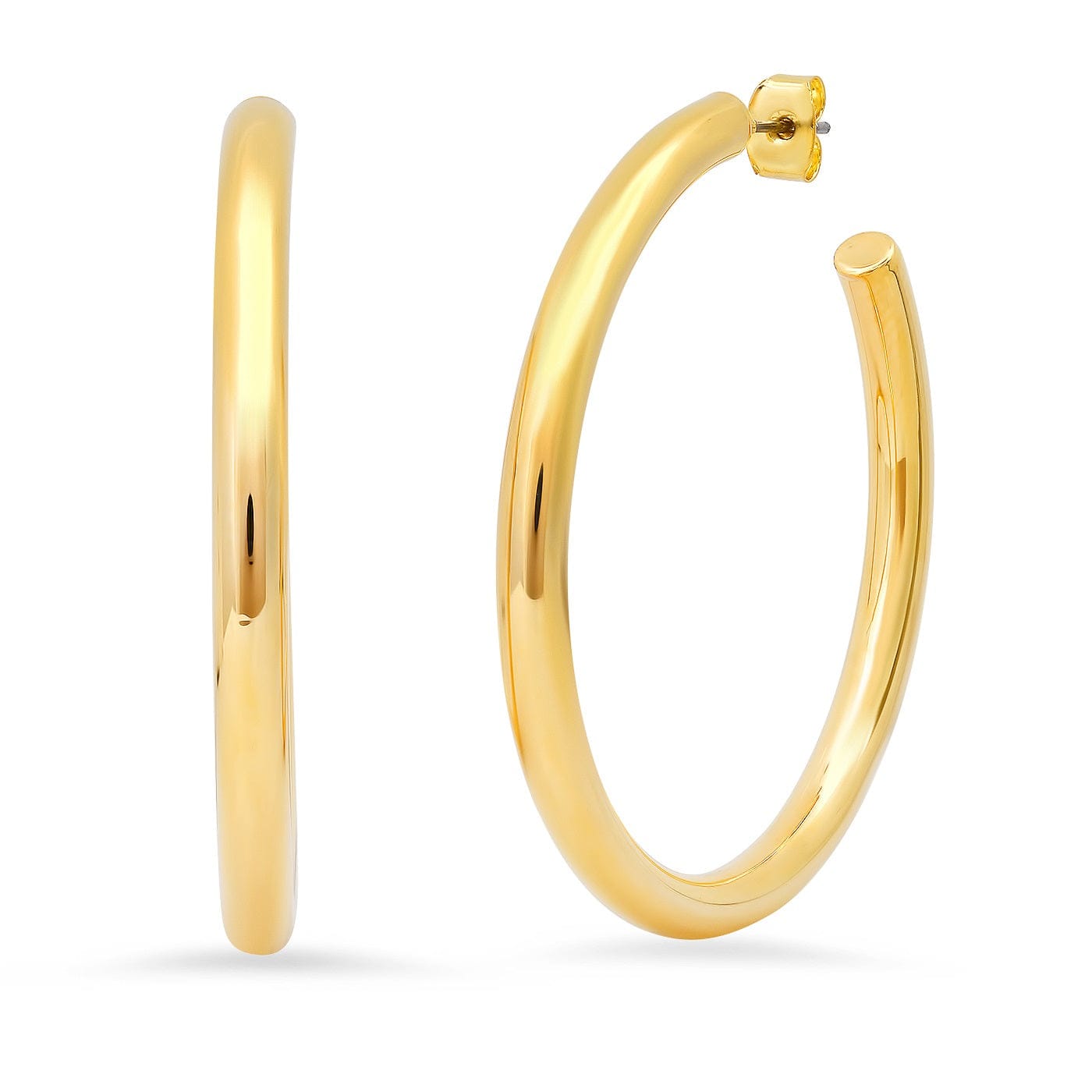 TAI JEWELRY Earrings Extra Extra Large Gold Tubular Hoops