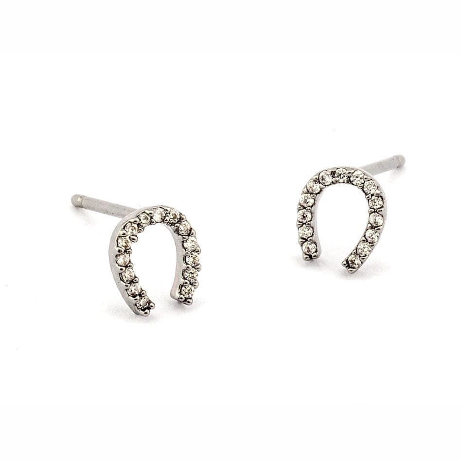 TAI JEWELRY Earrings Silver oxidized Mini Horseshoe Earrings
