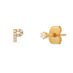 TAI JEWELRY Earrings P Pavé Initial Mismatched Earrings