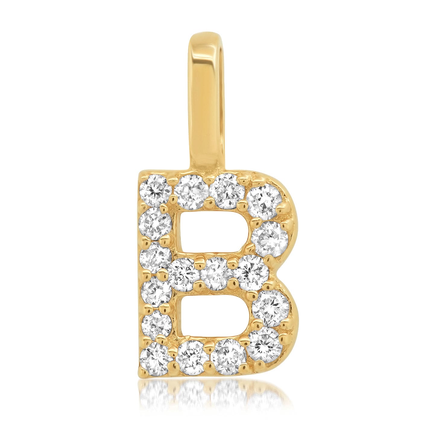TAI JEWELRY Necklace B 14K Diamond Pavé Monogram Pendant