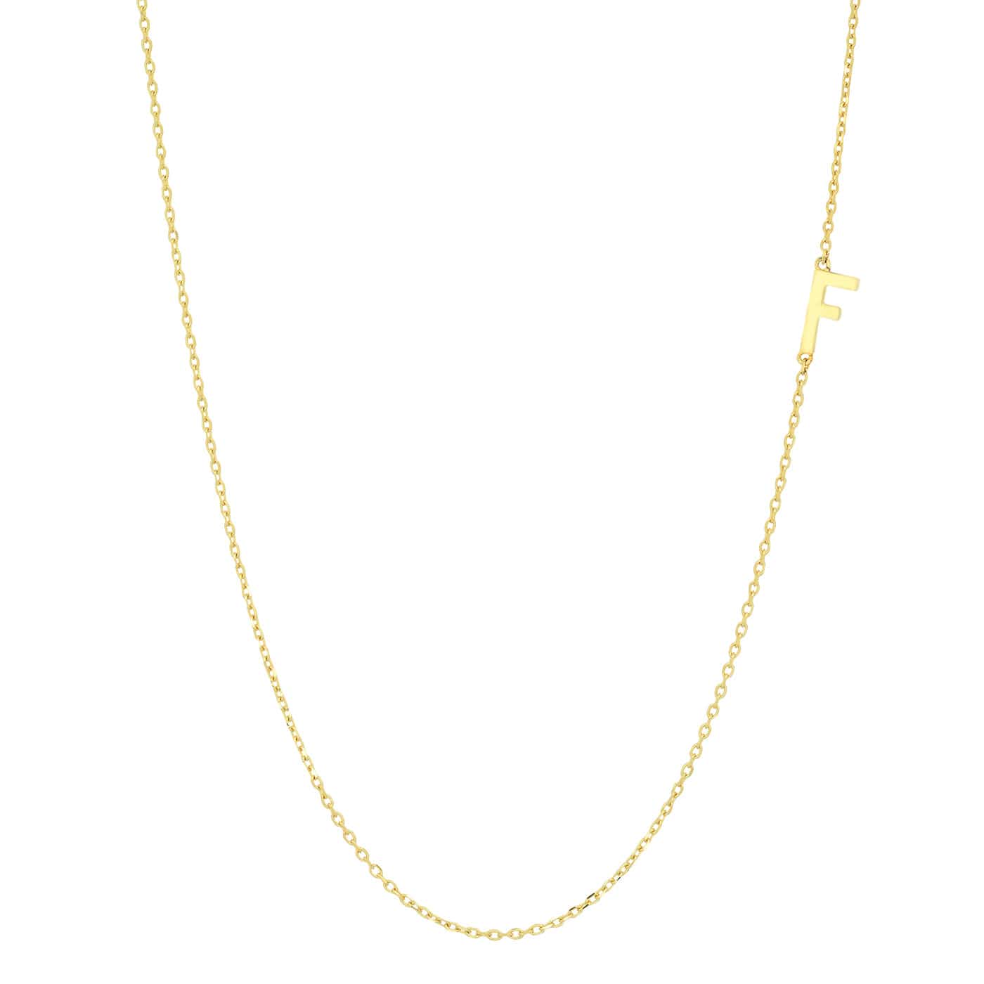 TAI JEWELRY Necklace F 14k Sideways Monogram Necklace