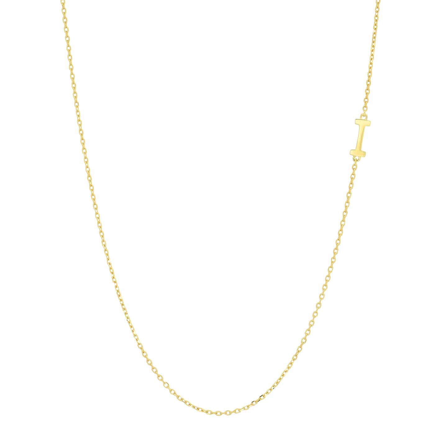 TAI JEWELRY Necklace I 14k Sideways Monogram Necklace