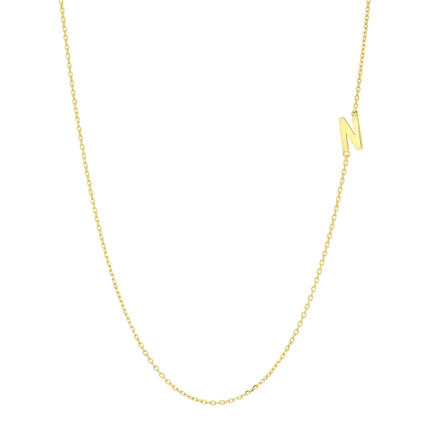 TAI JEWELRY Necklace N 14k Sideways Monogram Necklace