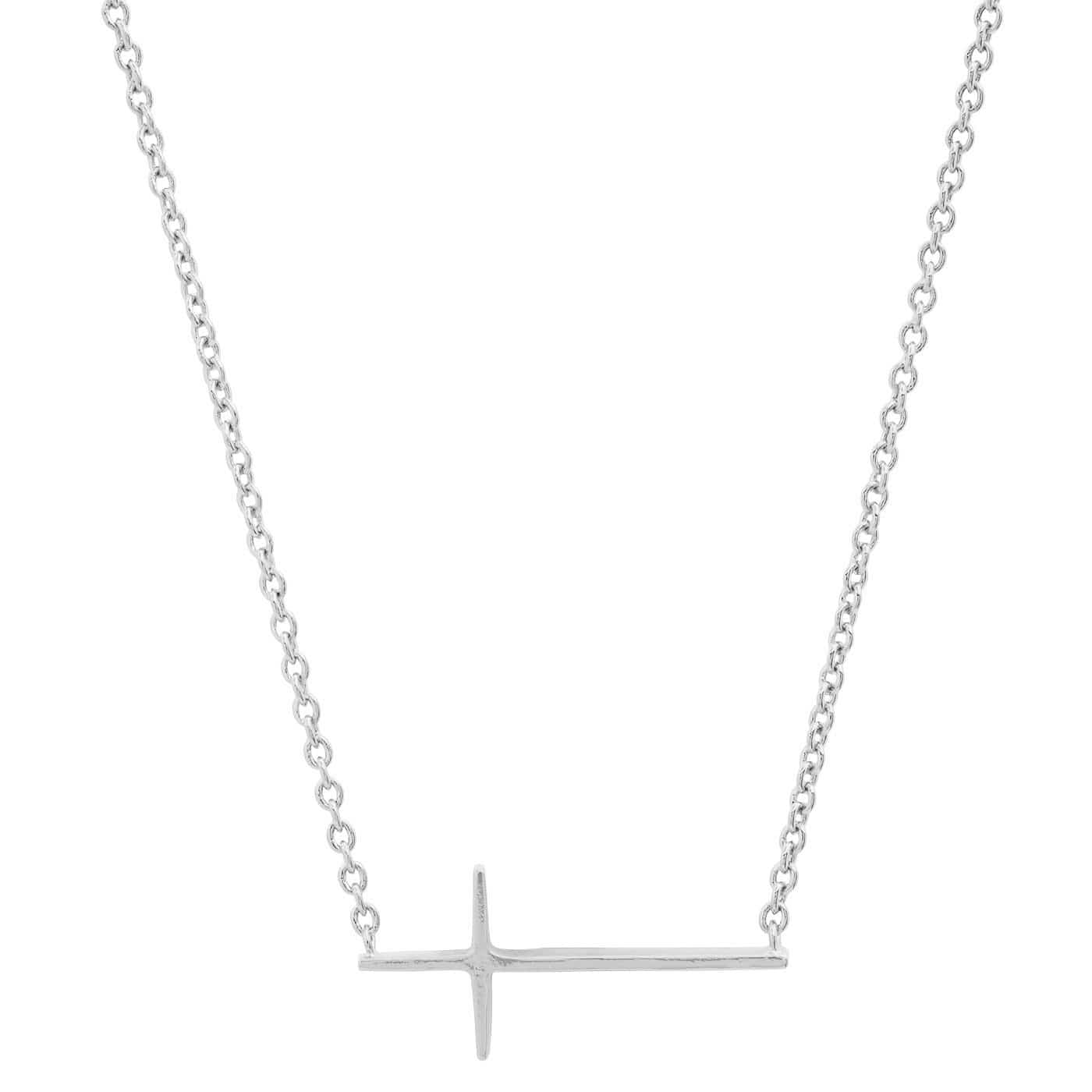 TAI JEWELRY Necklace SILVER Horizontal Cross Necklace