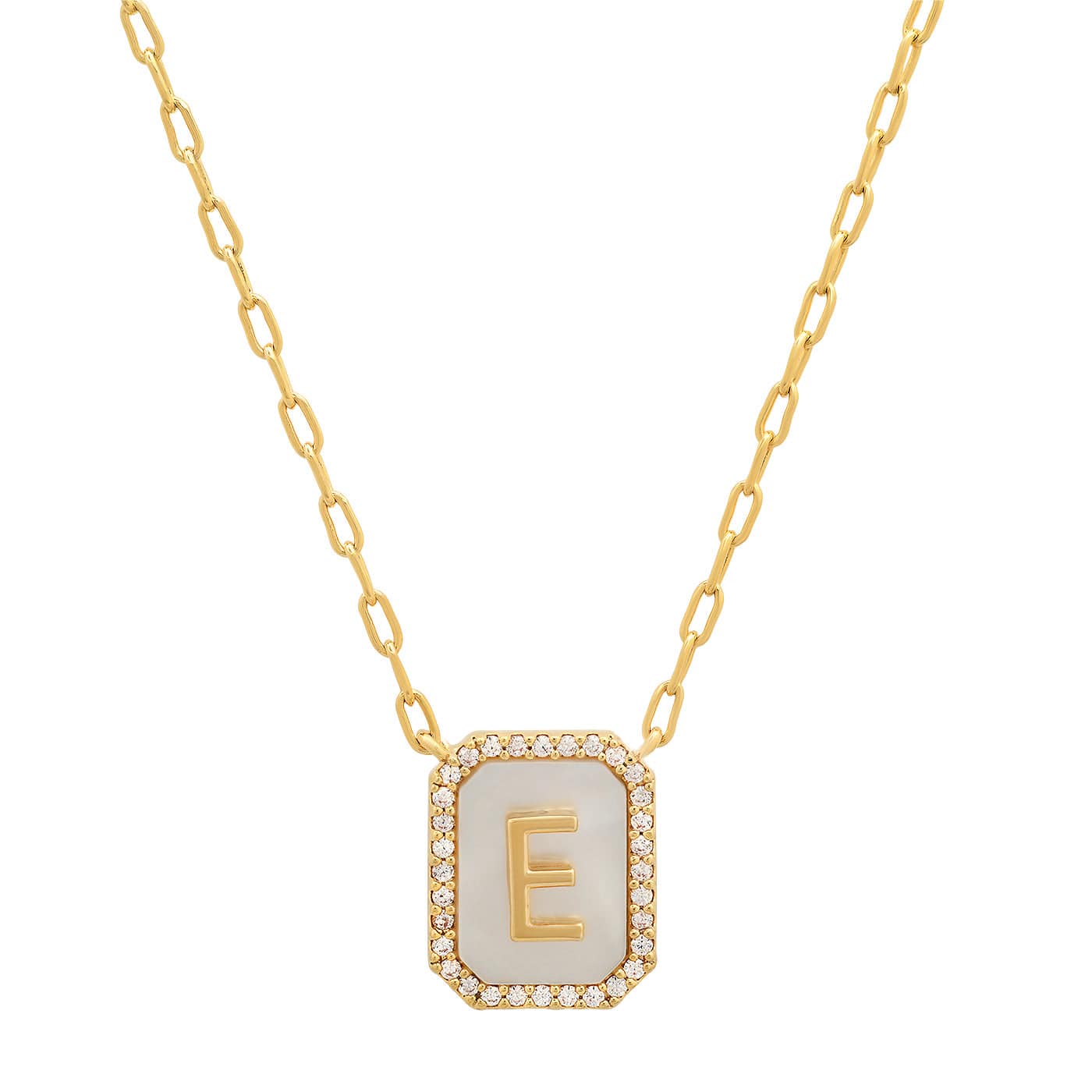 TAI JEWELRY Necklace E Mother Of Pearl Monogram Necklace