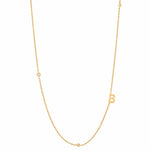 TAI JEWELRY Necklace B Sideways Initial Gold Necklace With CZ Accents