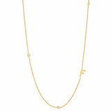 TAI JEWELRY Necklace F Sideways Initial Gold Necklace With CZ Accents