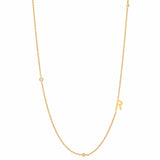 TAI JEWELRY Necklace R Sideways Initial Gold Necklace With CZ Accents